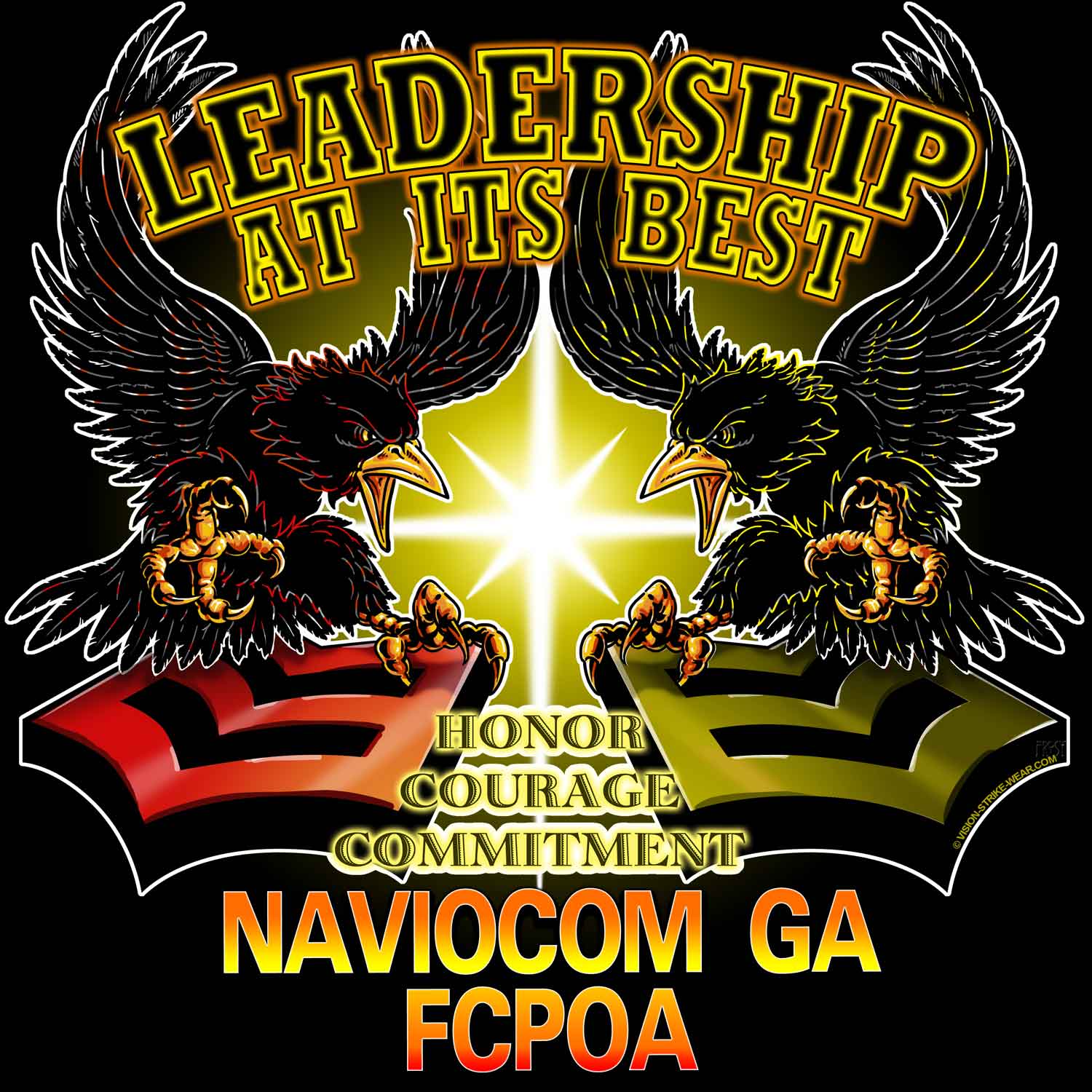 Naviocom GA Leadership At Its Best FCPOA Navy Veteran 3-18 Inch Custom Decal Sticker Black