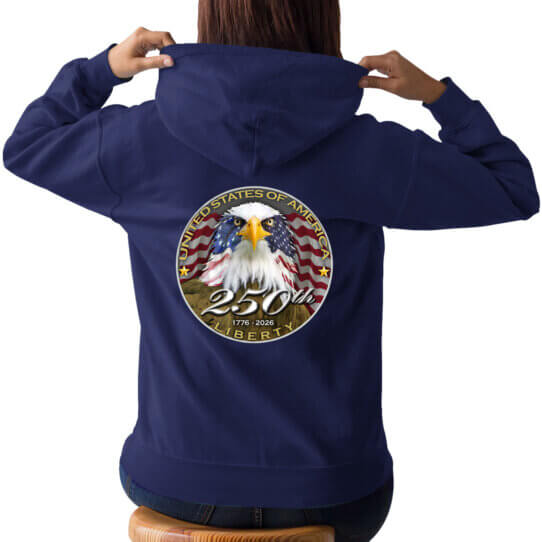 USA 250th Anniversary Patriotic Spirit of America United States Of America Navy Hoodie
