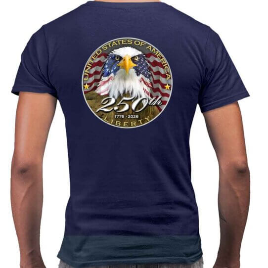USA 250th Anniversary Patriotic Spirit of America United States Of America Navy Men’s Shirt