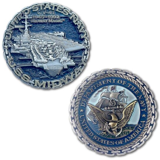 USS Midway CV-41 US Navy Aircraft Carrier Collectible Challenge Coin