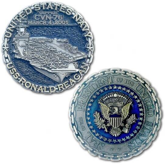 USS Ronald Reagan CVN-76 US Navy Aircraft Carrier Collectible Challenge Coin