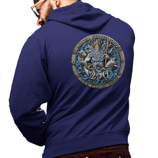 US Navy 250th Anniversary The Sea is Ours Navy Veteran Hoodie