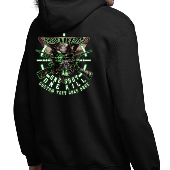 Sniper One Shot One Kill US Navy Veteran Custom Hoodie