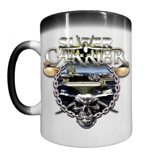 Super Carrier Navy Veteran Heat-Activated 15 oz Ceramic Custom Coffee Mug