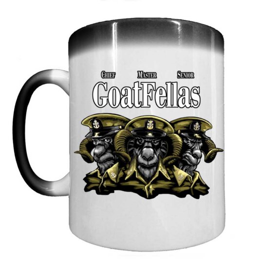 Navy Chiefs Goatfellas Goat Locker Veteran Heat Activated 15 oz Ceramic Custom Coffee Mug
