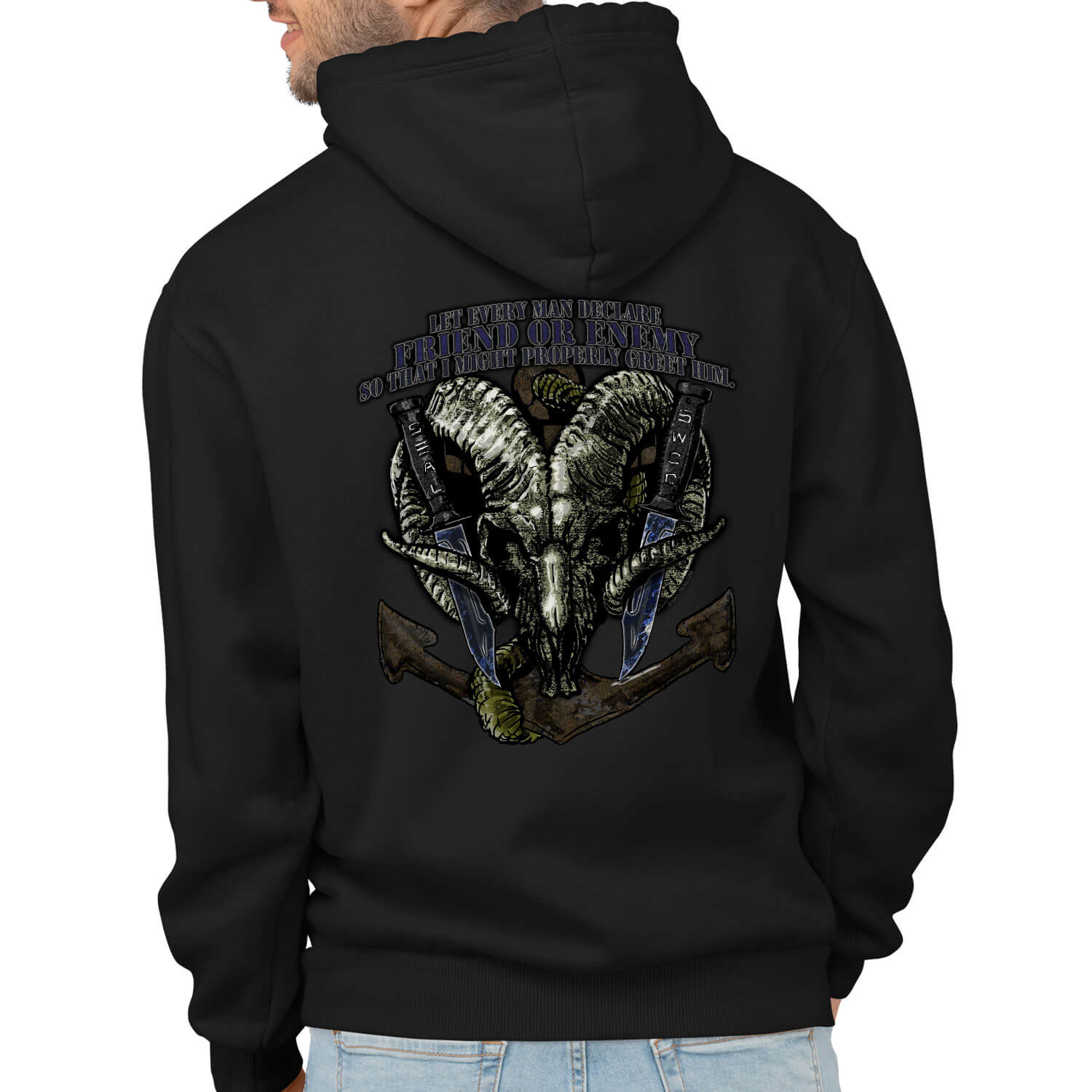 SEAL SWCC Let Every man Declare Friend or Enemy US Navy Veteran Custom Hoodie