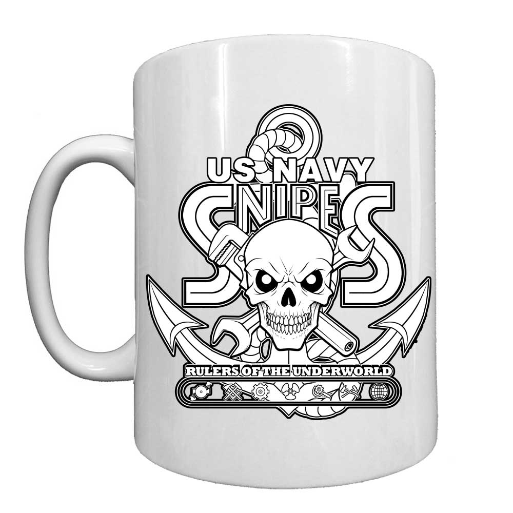 Snipes Rulers of the Underworld Navy Veteran 15 Ounce Black or White Custom Coffee Mug