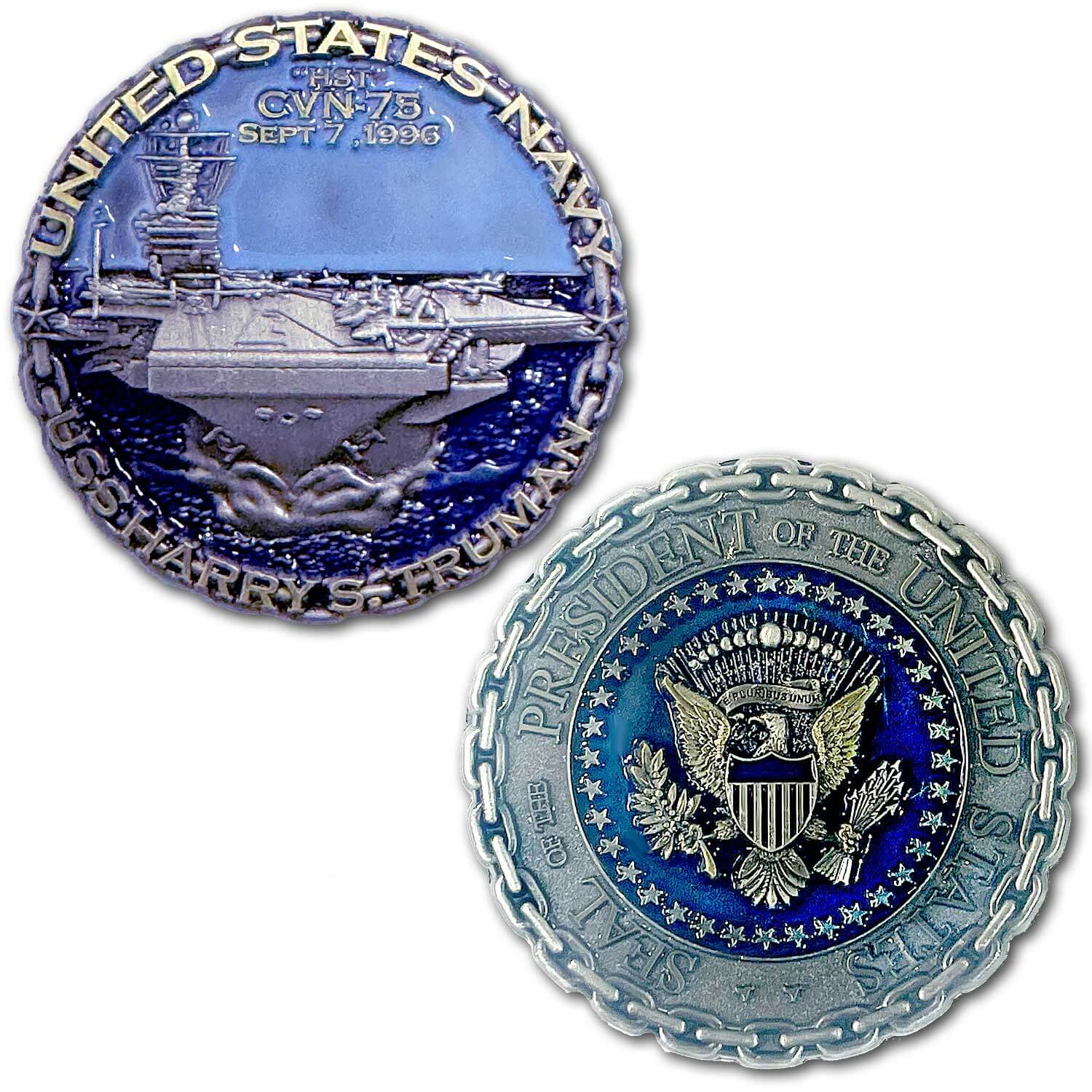 USS Harry S. Truman CVN-75 US Navy Aircraft Carrier Collectible Challenge Coin