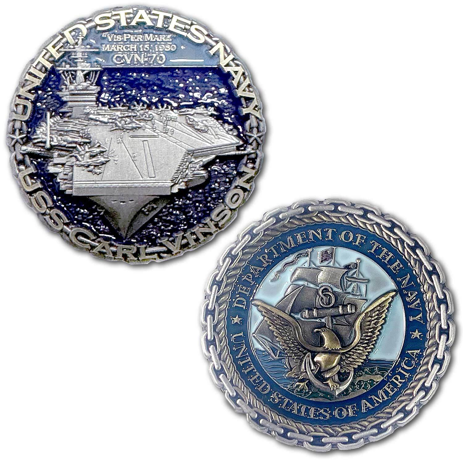 USS Carl Vinson CVN-70 Navy Aircraft Carrier Collectible Challenge Coin
