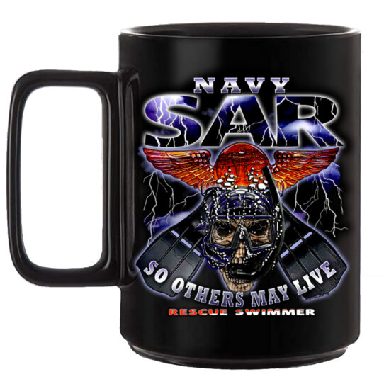 Navy SAR Search and Rescue Veteran 15oz Black or White Custom Coffee Mug