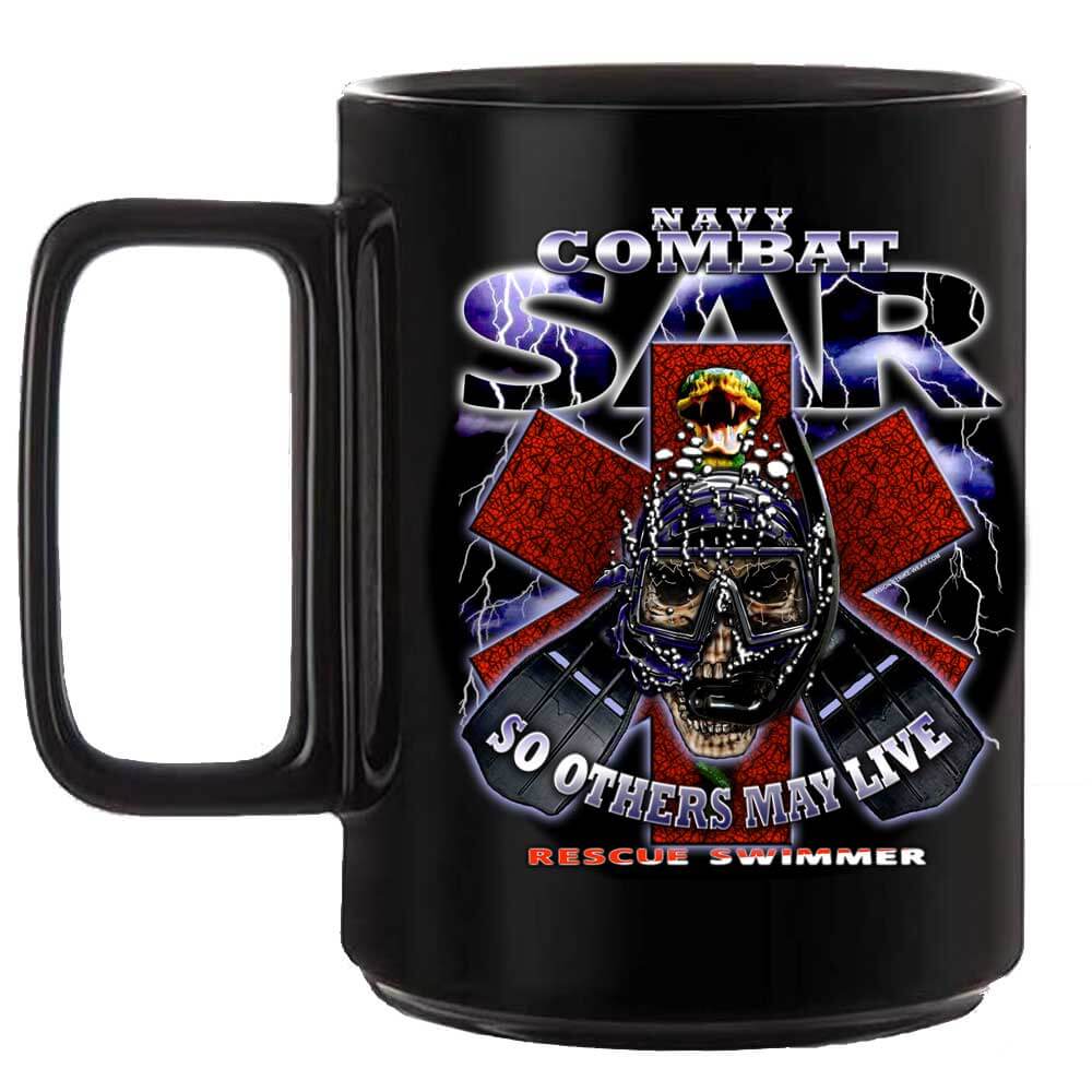 Navy Combat SAR So Others May Live Rescue Swimmer Veteran 15oz Black or White Custom Coffee Mug