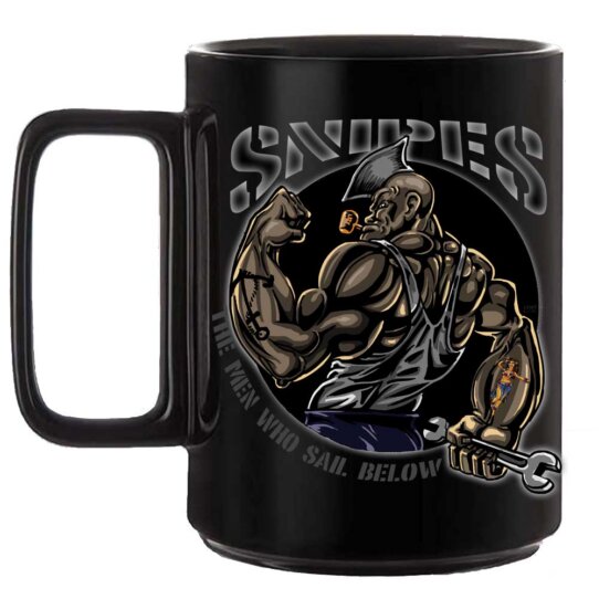 Snipes Popeye The Sailor Navy Veteran 15 Ounce Black or White Custom Coffee Mug