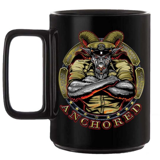 Navy Chief Anchored Since 1893 Navy Veteran Black or White 15 oz Custom Coffee Mug