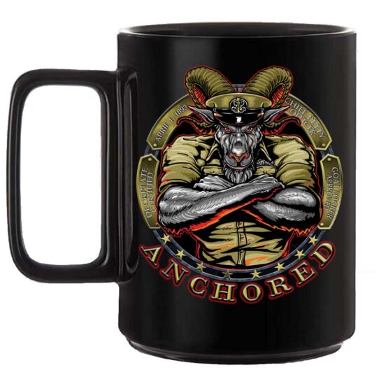 Navy Senior Chief Anchored Since 1893 Veteran Black or White 15 oz Custom Coffee Mug