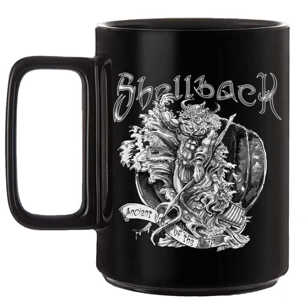Shellback King Neptune Navy Veteran Black or White 15 oz Custom Coffee Mug