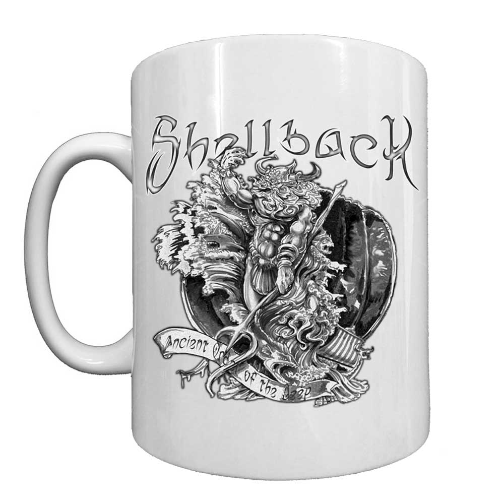 Shellback King Neptune Navy Veteran Black or White 15 oz Custom Coffee Mug