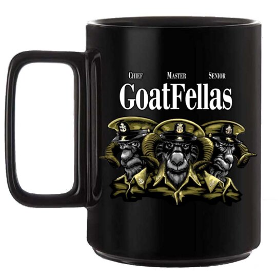 Navy Chiefs Goatfellas Goat Locker Veteran Black or White 15 oz Custom Coffee Mug
