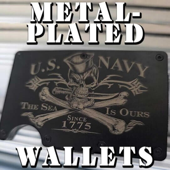 Metal-Plate Cardholder Men's Wallets