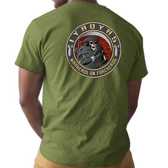 IYAOYAS Warheads on Foreheads Grim Reaper US Navy Custom Veteran Men's Shirt