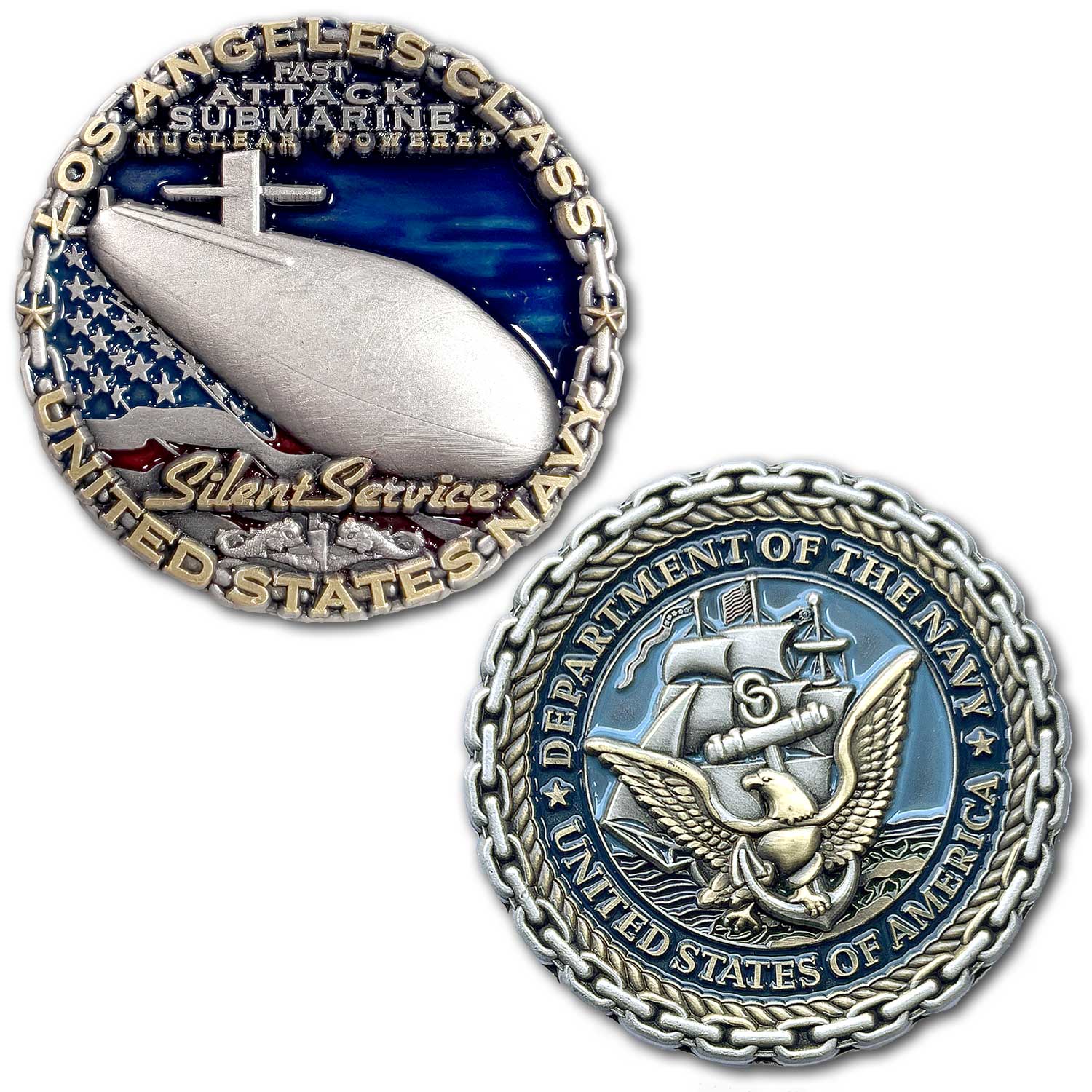 Los Angeles Class Fast Attack Nuclear Submarine US Navy Collectible Challenge Coin