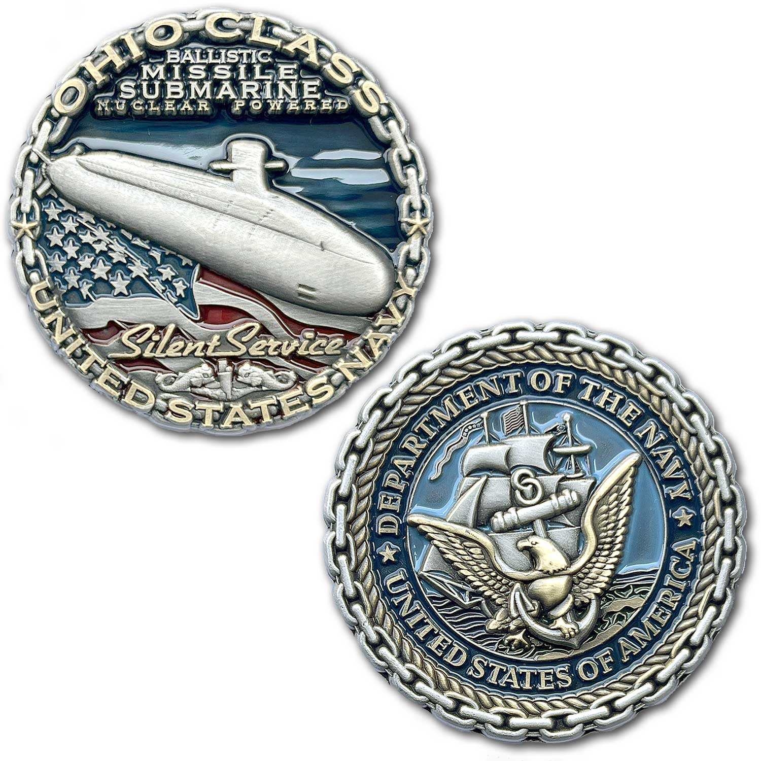 Ohio Class Ballistic Missile Nuclear Submarine US Navy Collectible Challenge Coin