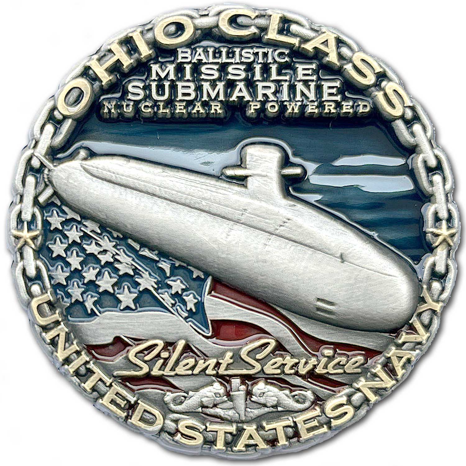 Ohio Class Ballistic Missile Nuclear Submarine US Navy Collectible Challenge Coin