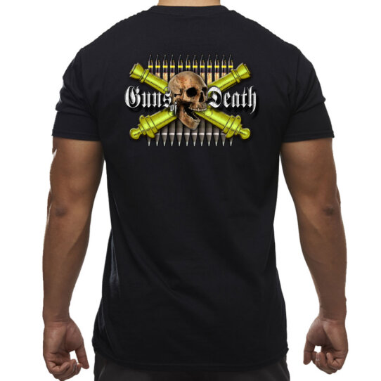 Guns of Death Skull Artillery Crossed Cannons US Military Veteran Custom Men's Shirt