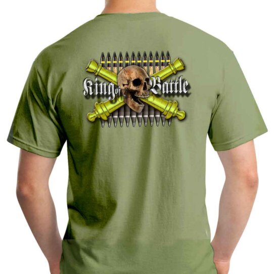 King of Battle Skull Artillery Crossed Cannons US Navy Veteran Custom Men's Shirt