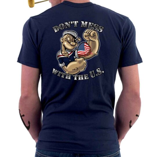 Popeye the Sailor Don't Mess With The US Military Veteran Custom Men's Shirt