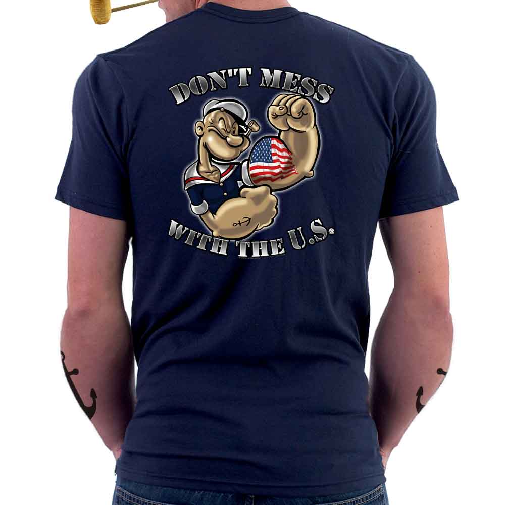 Popeye the Sailor Don't Mess With The US Military Veteran Custom Men's Shirt