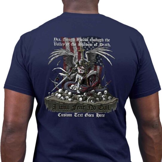 Fear No Evil Valley of Death Psalm 23:4 US Navy Custom Men's Shirt