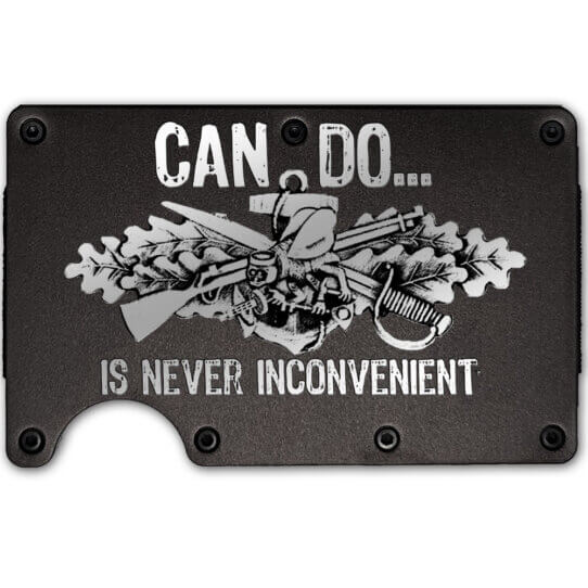 Sea Bees Can Do Is Never Inconvenient Laser Engraved Metal-Plate Cardholder Navy Men's Wallet
