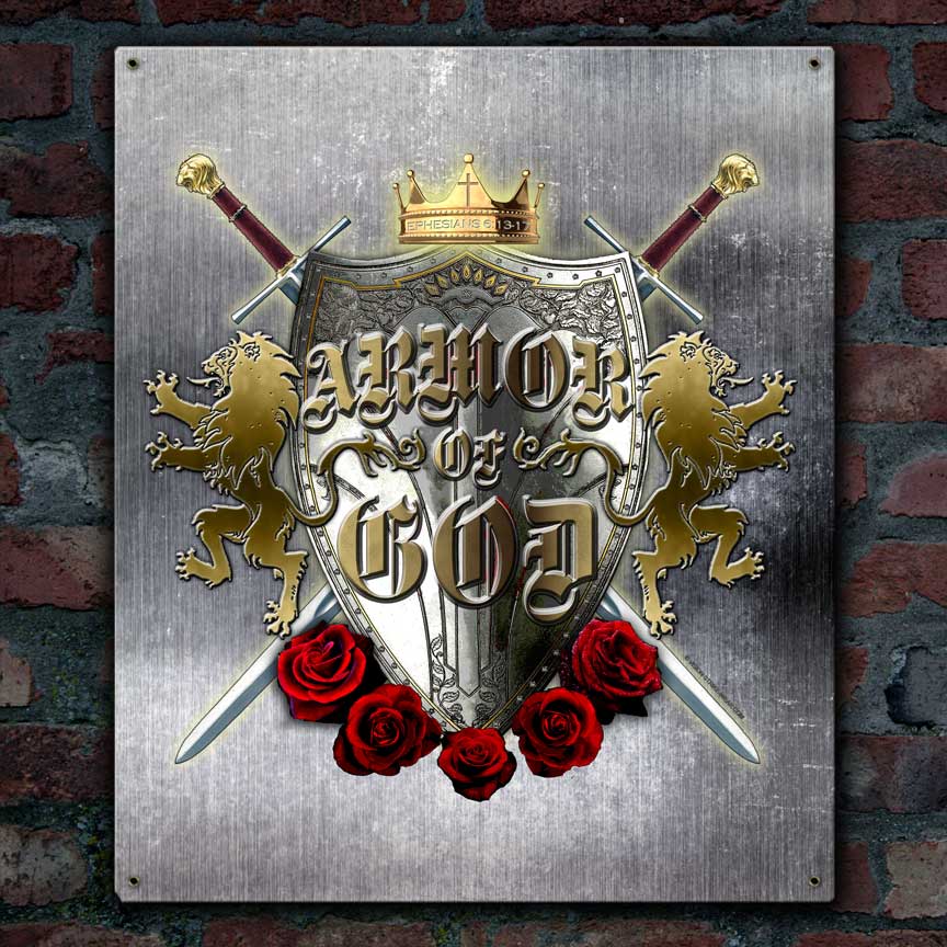 Armor Of God Ephesians 6:10–18 Military Veteran Custom 12 x 15 Inch Vintage Sign