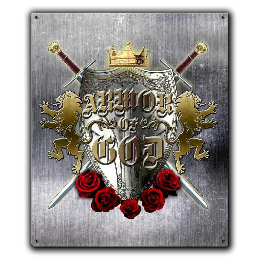 Armor Of God Ephesians 6:10–18 Navy Veteran Custom 12 x 15 Inch Vintage Sign