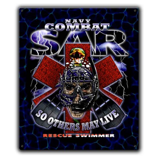 Combat Search and Rescue Navy Veteran Custom 12 x 15 Inch Vintage Sign