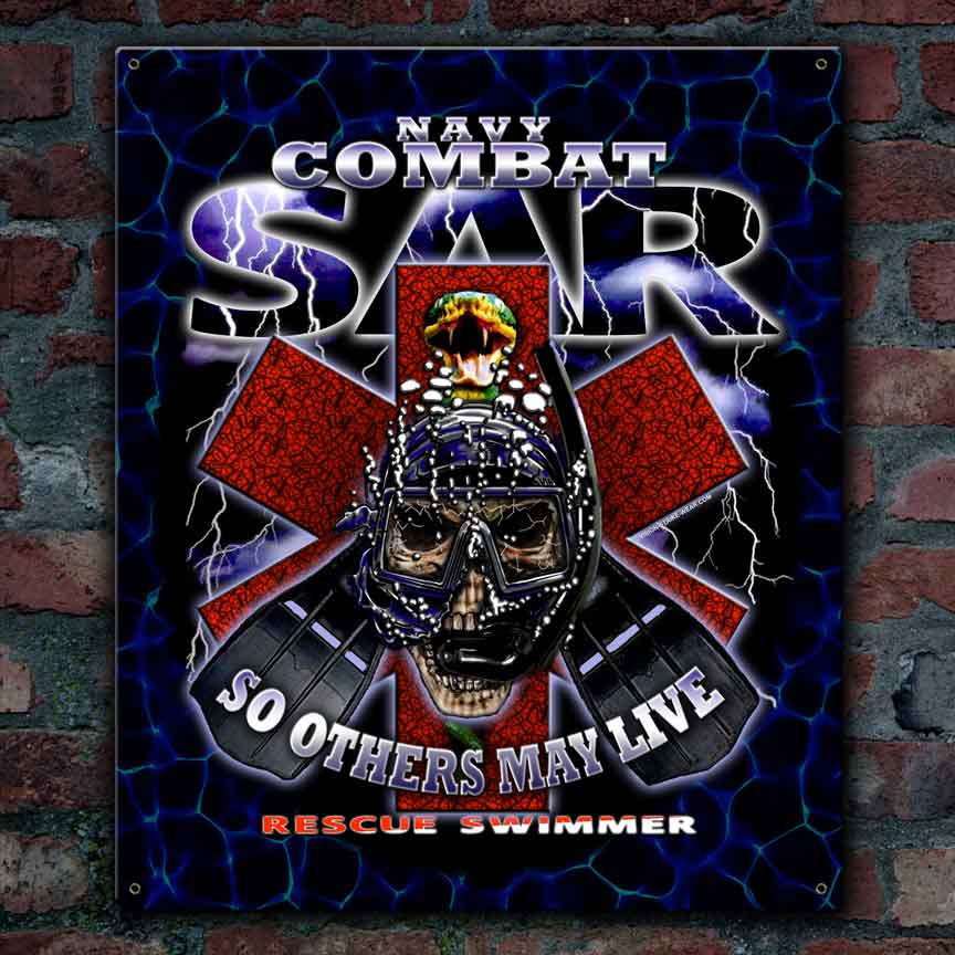 Combat Search and Rescue Navy Veteran Custom 12 x 15 Inch Vintage Sign