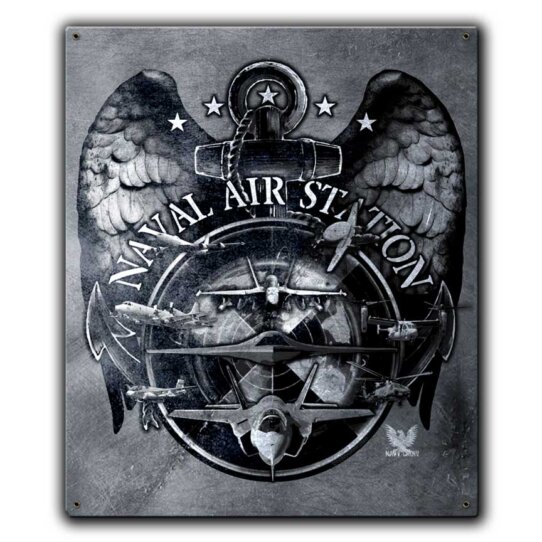 Naval Air Station NAS US Navy Veteran Custom 12 x 15 Inch Vintage Sign