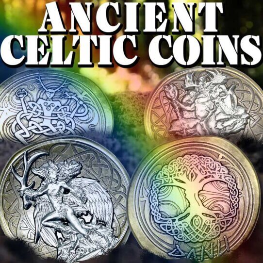 Ancient Celtic God Rainbow Cup Coins