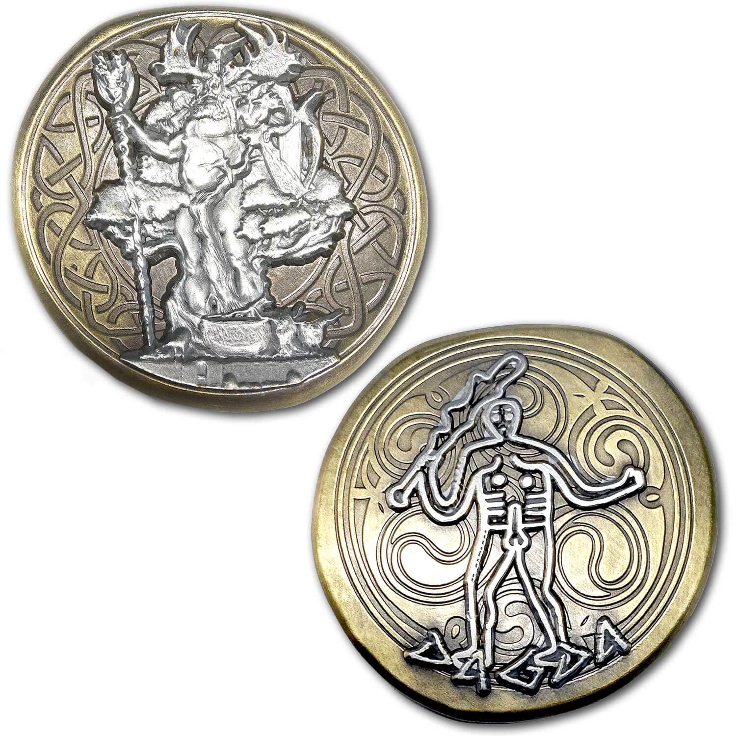 Dagda Celtic Chief God of the Tuatha Dé Danann The Good God Ancient Rainbow Cup Collectible Coin