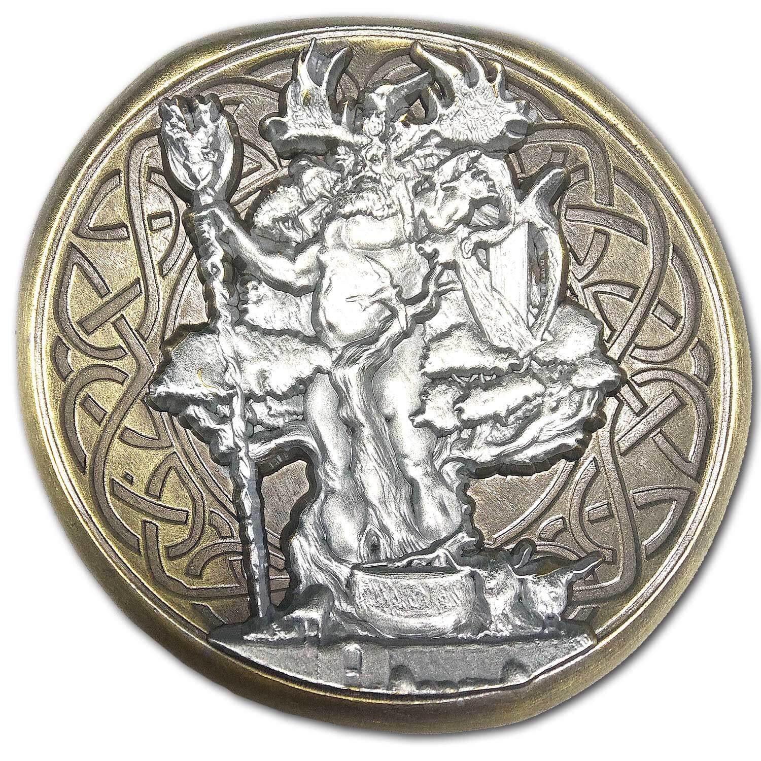 Dagda Celtic Chief God of the Tuatha Dé Danann The Good God Ancient Rainbow Cup Collectible Coin